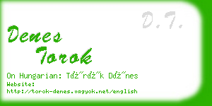 denes torok business card